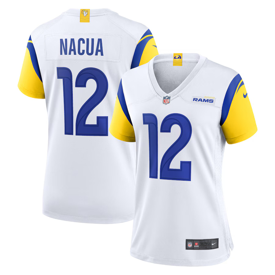 Los Angeles Rams Puka Nacua #12 Ladies White Alternate Nike Game Jersey