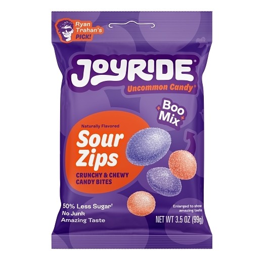 Joyride Low Sugar Sour Halloween Boo Zips  Gummies 3.5 oz 10 ct