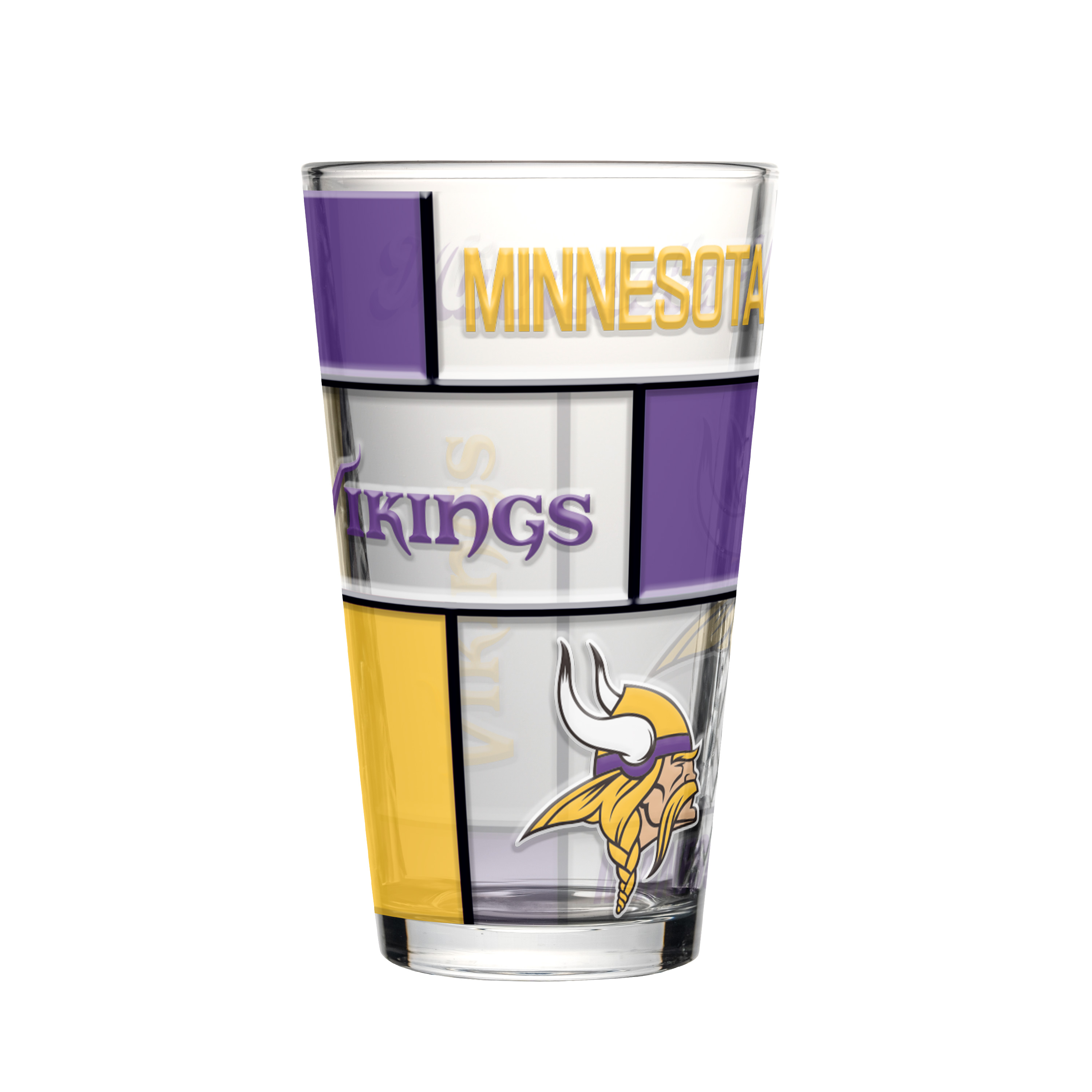 Minnesota Vikings Boxed Quilted Stained Pint Glass 16oz