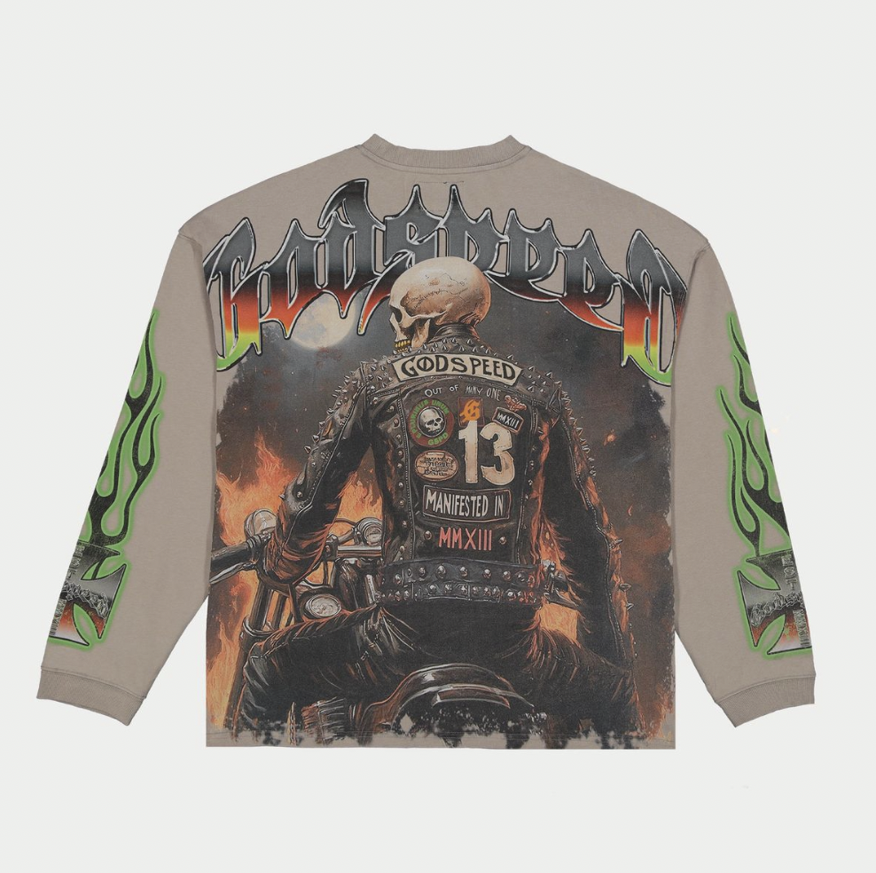 GODSPEED Biker Nation T-Shirt (Stone Grey) (Biker-Nation-T-Shirt-Stone-Grey)