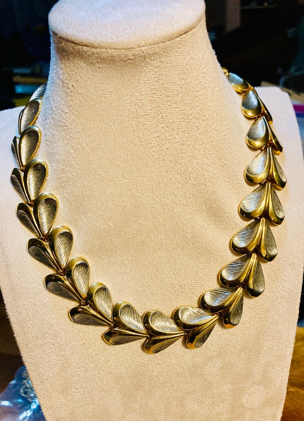 Vintage Heart Linked Necklace Gold/Silver Tone