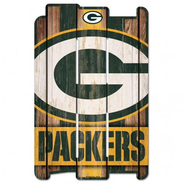 Green Bay Packers Wood Fence Plank Sign 11x17"