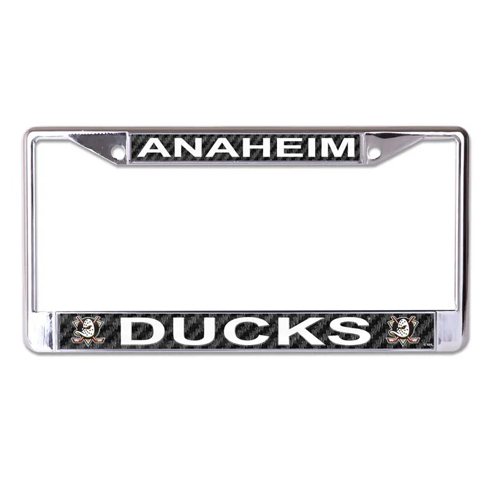 Anaheim Ducks Carbon Laser Chrome License Plate Frame