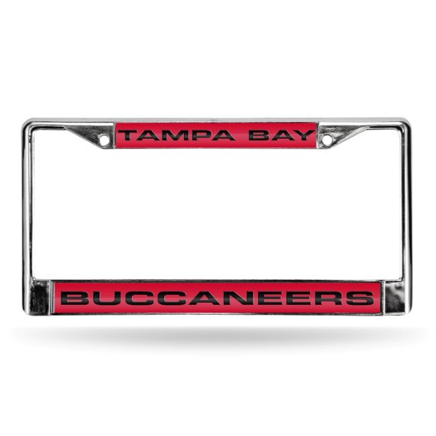 Tampa Bay Buccaneers Red Laser Chrome License Plate Frame