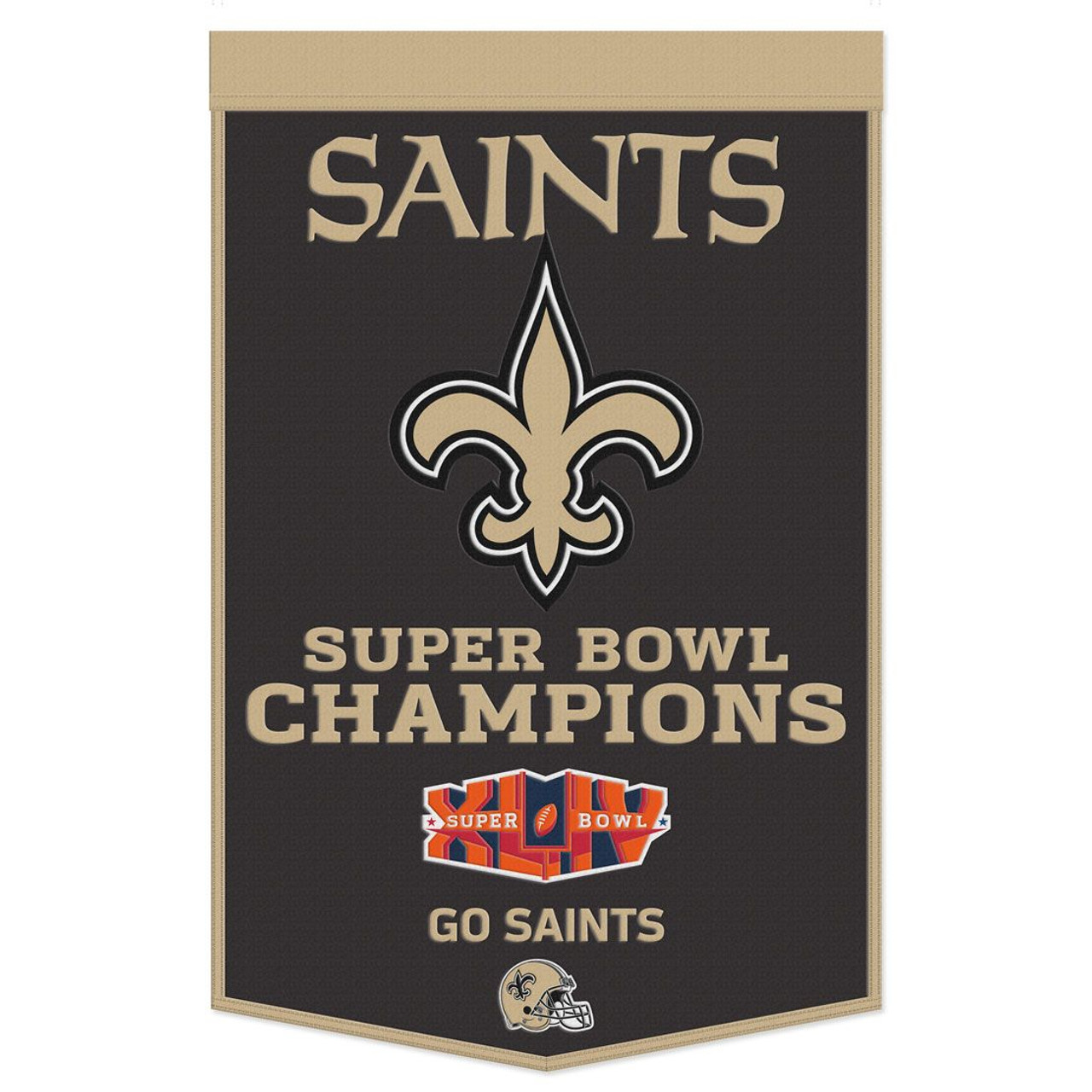 New Orleans Saints Wool Dynasty Championship Banner 24x38"