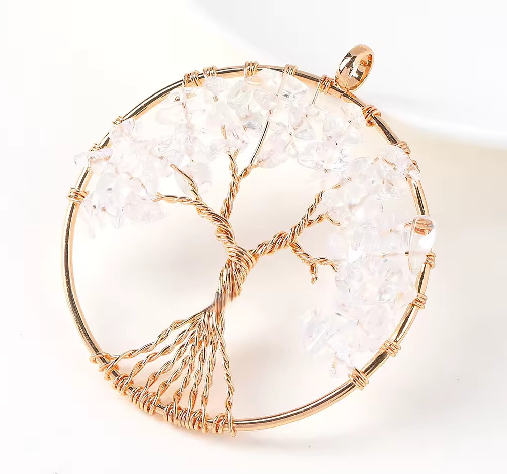 Arbre de vie en Rond tressé - 5cm - Cristal de roche — stock Valence