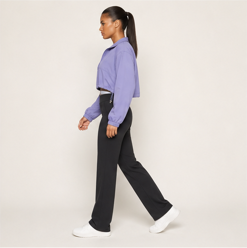 Women's Half Zipper Loose Sports Long Sleeves Fitness Top