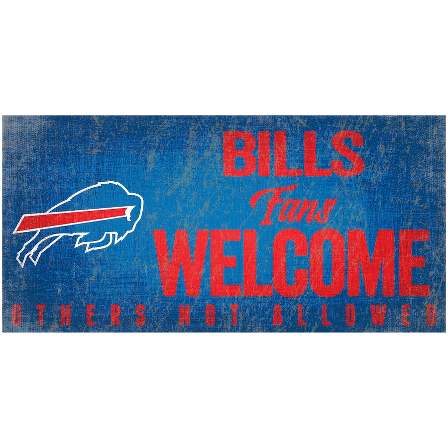 Buffalo Bills Wood Sign Fans Welcome 12x6