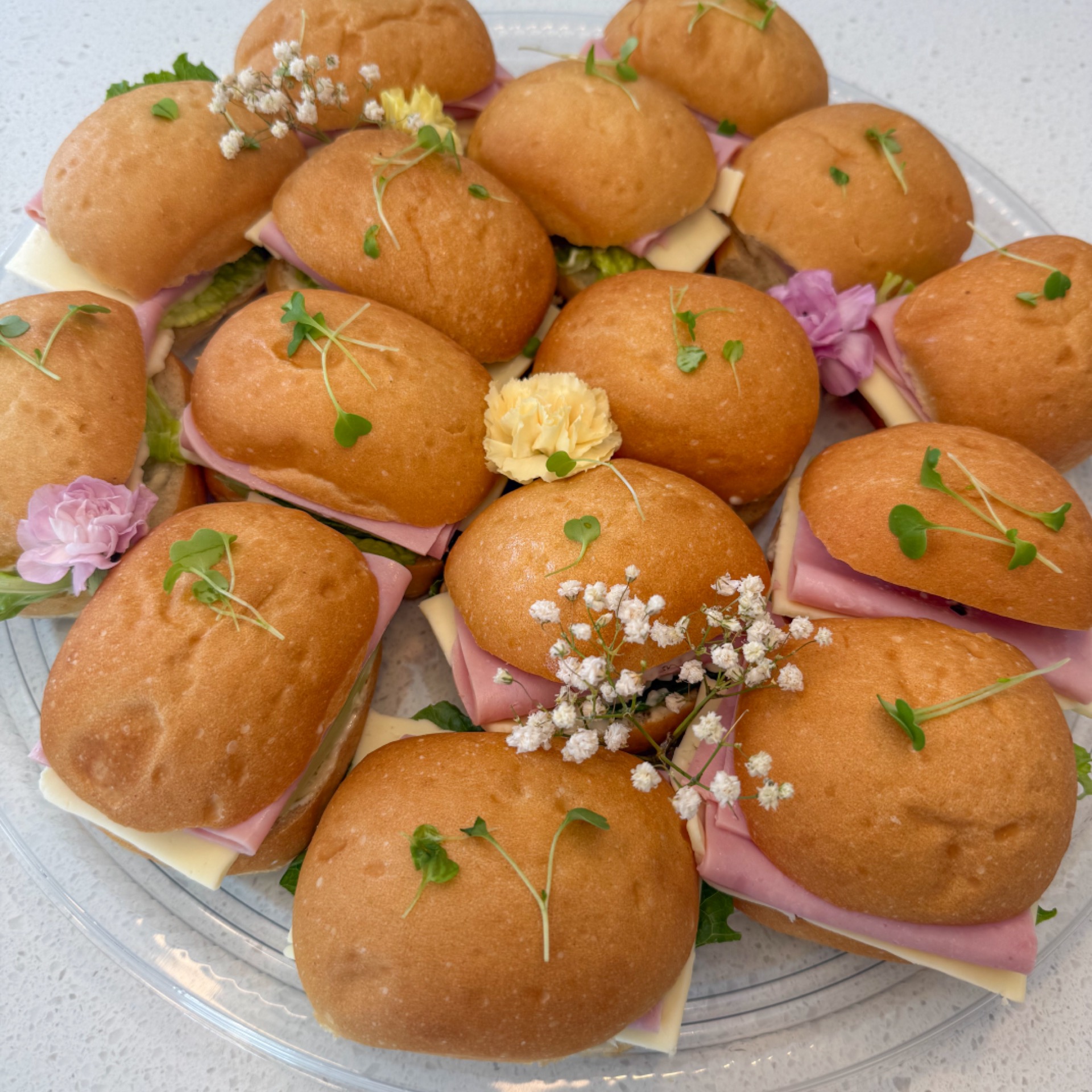 Ham and cheese sandwich platter