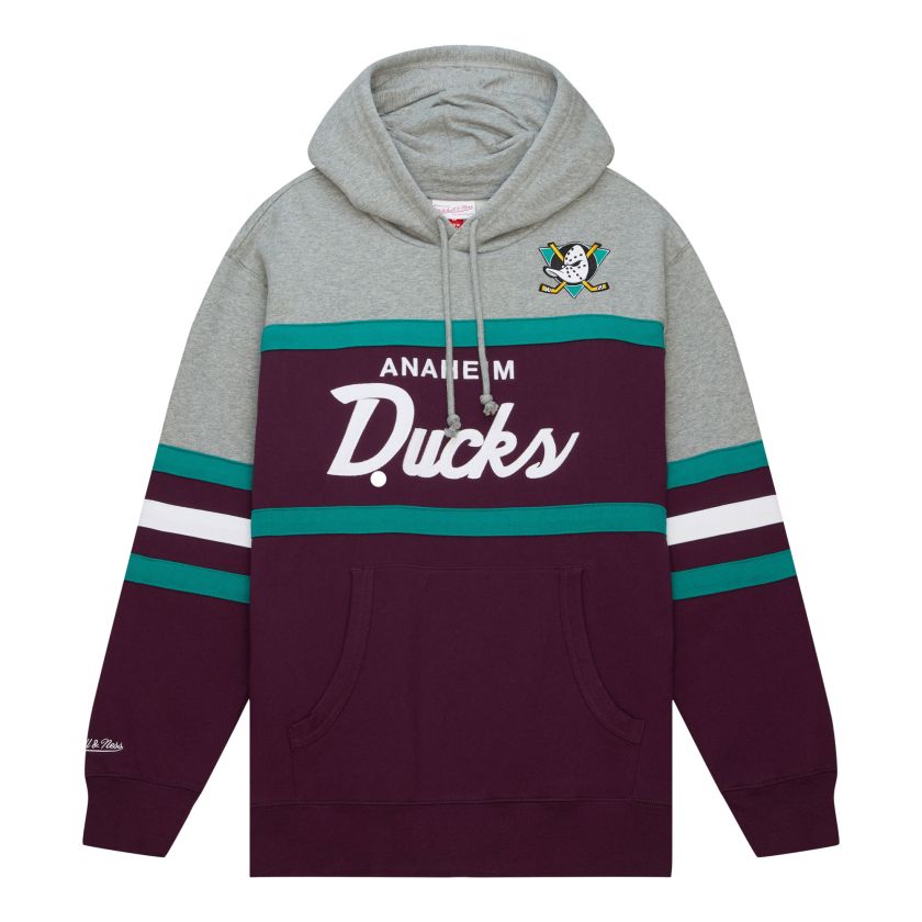 Anaheim Ducks Retro Script Mitchell and Ness Hooded Sweatshirt