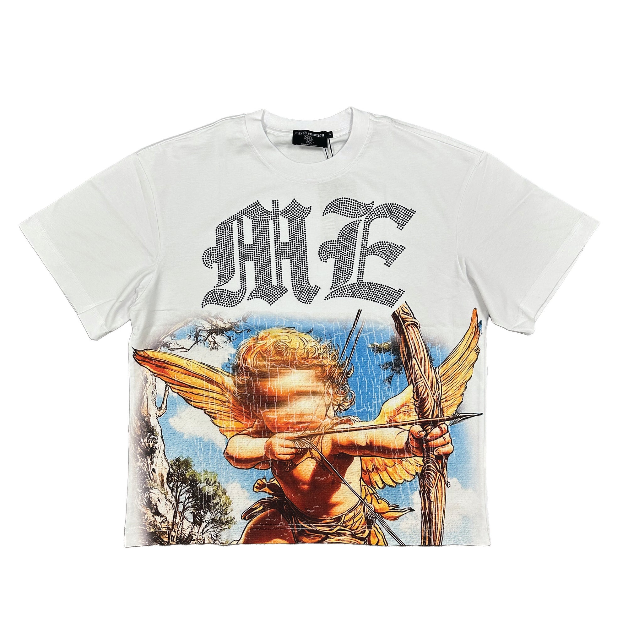 MIXED EMOTION (White Angel Rhinestone Tee)