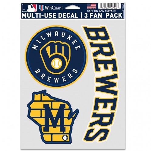 Milwaukee Brewers Multi Use 3 Pack Fan Decals