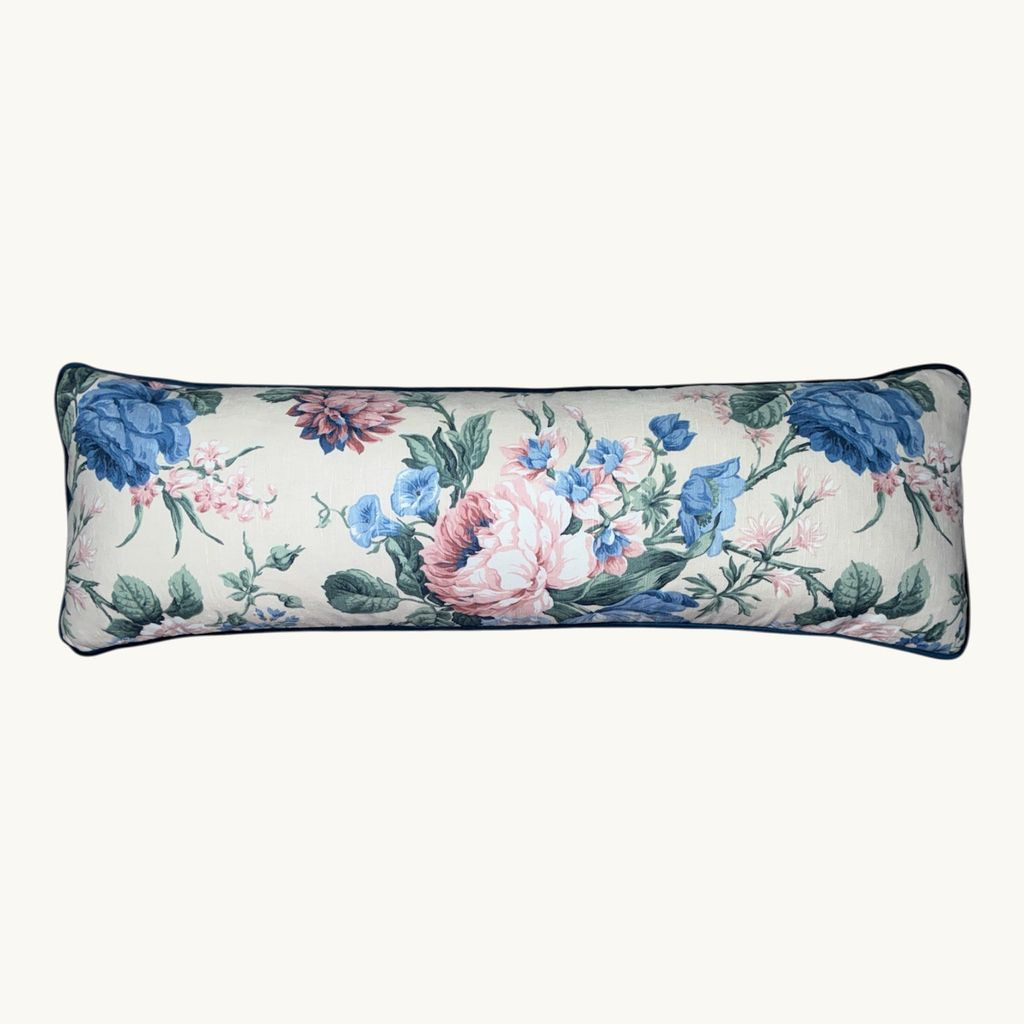 Blue Floral Vintage Long Lumbar