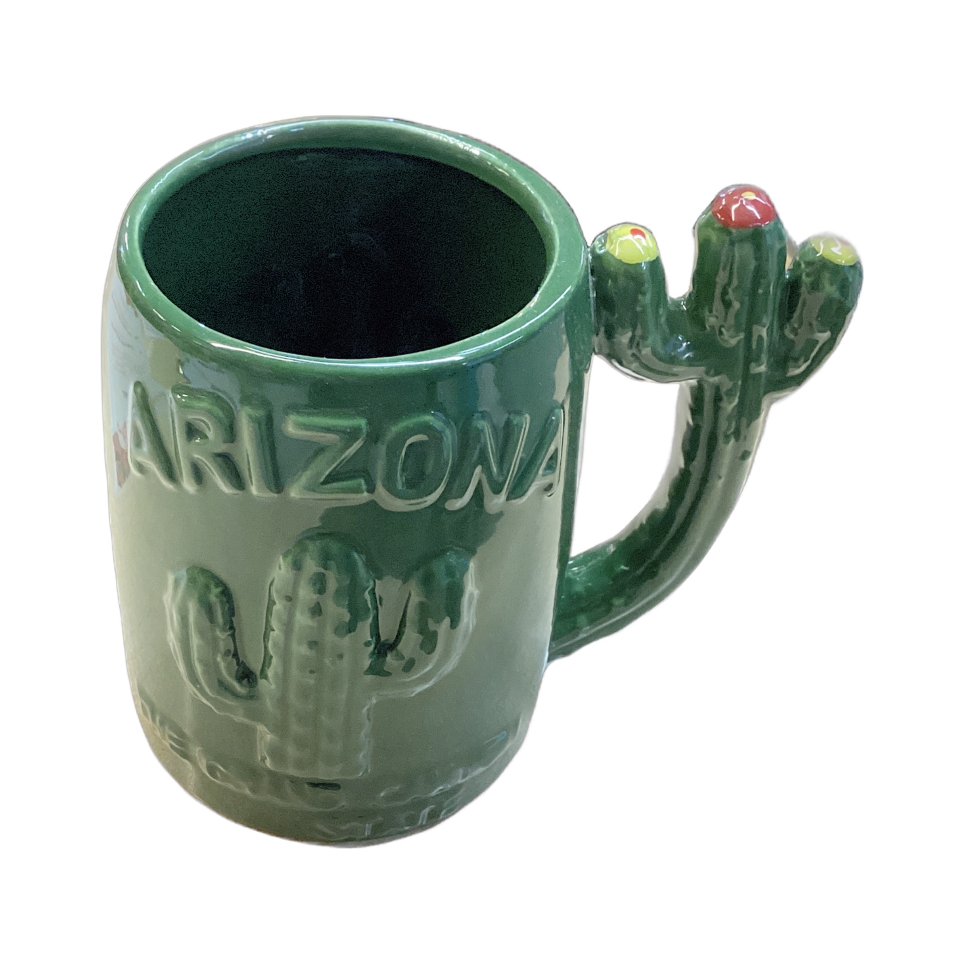 Mug - Green with Saguaro handle ***