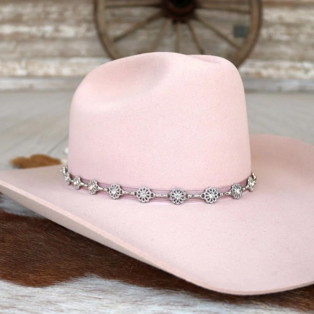 Willow - Silver Dainty Wildflower Chain Hat Band