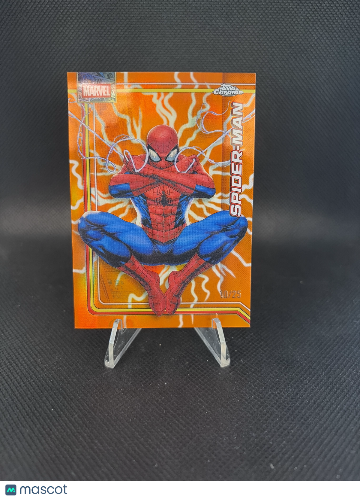 2026 Topps Chrome Marvel Spider-Man Orange Refractor /25 #163