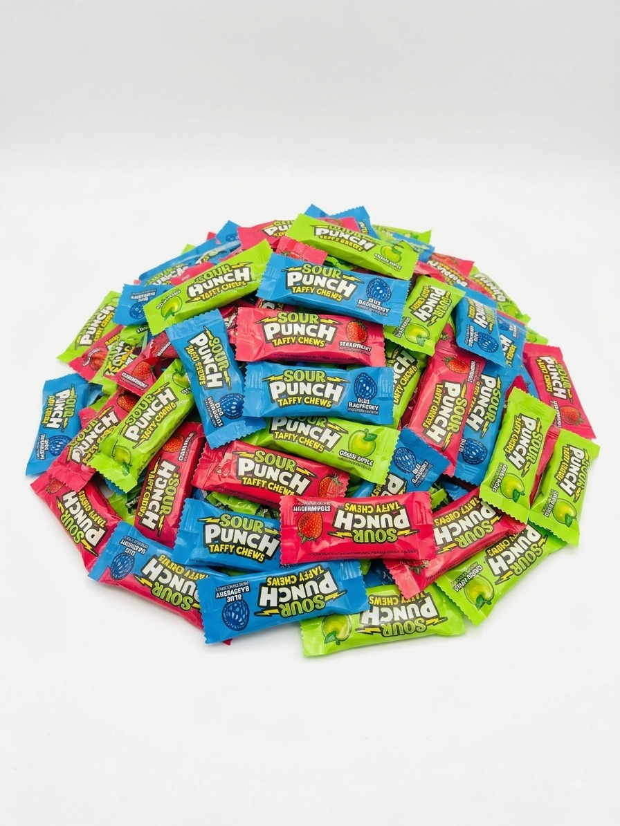 Sour Punch Taffy Chews Candy ASSORTED Bulk 3lb