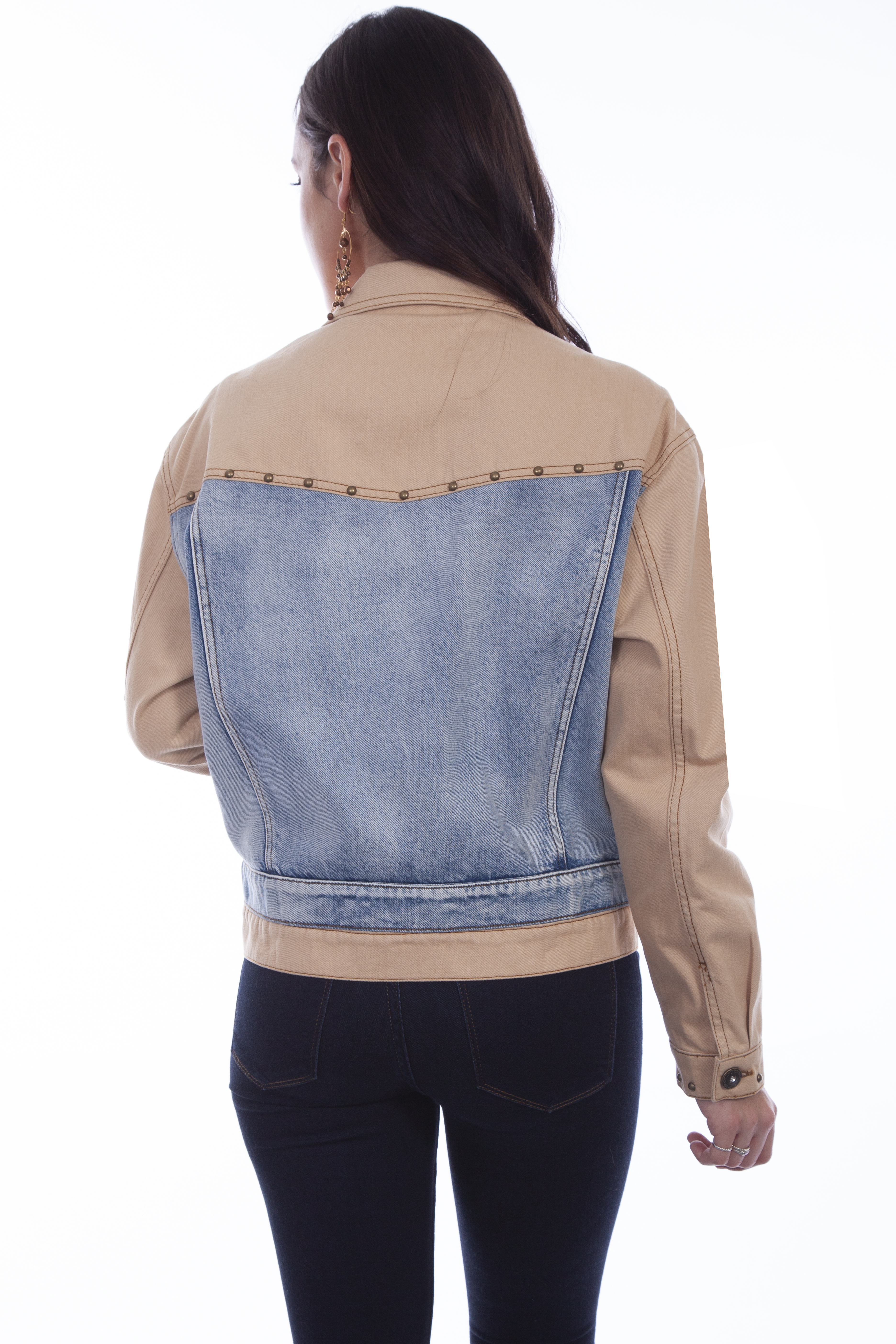 Color Block Jkt Den/Tan W/Studs