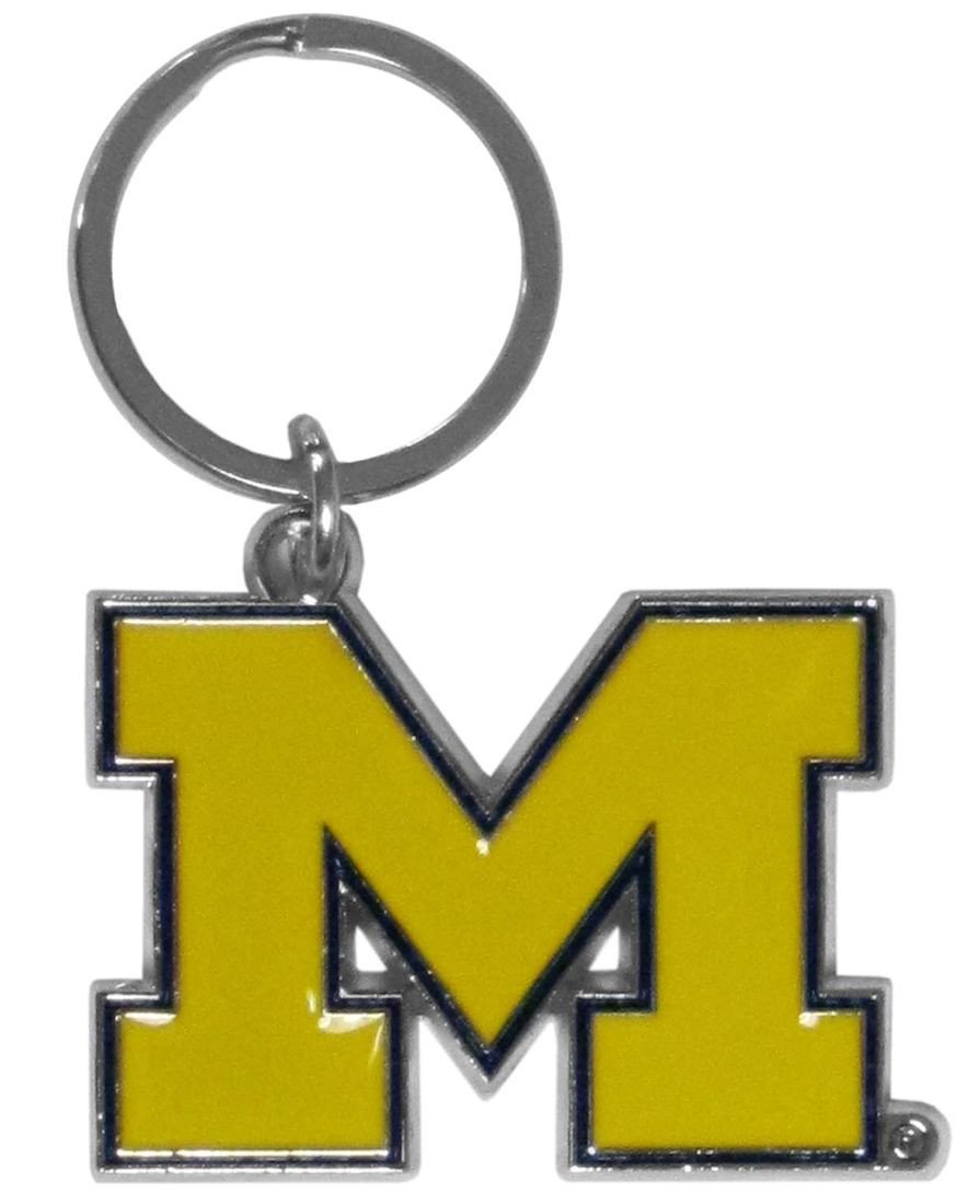 Michigan Wolverines Chrome Cut Logo Keychain