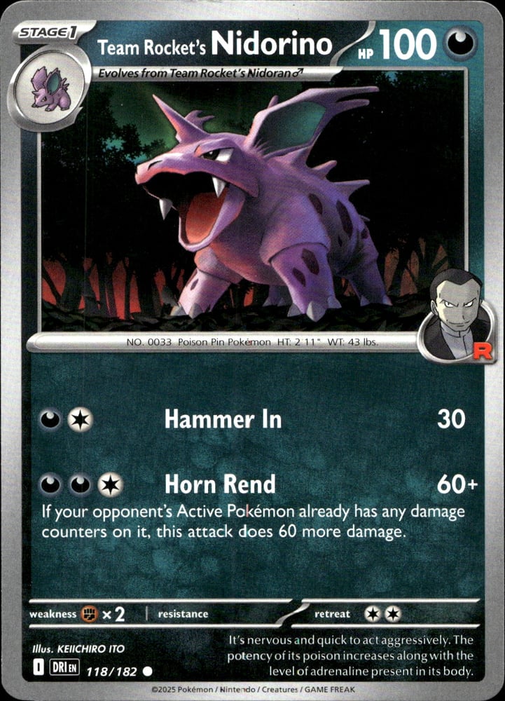 Team Rocket's Nidorino - SV10 118/182