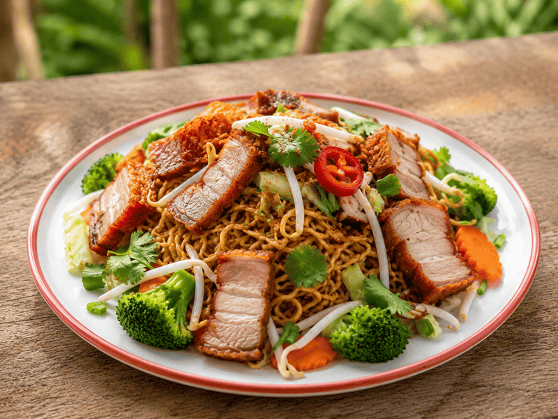 Crispy Pork Dried Egg Noodle - Take Away