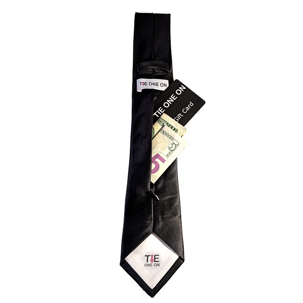 Solid Black Hidden Pocket Tie