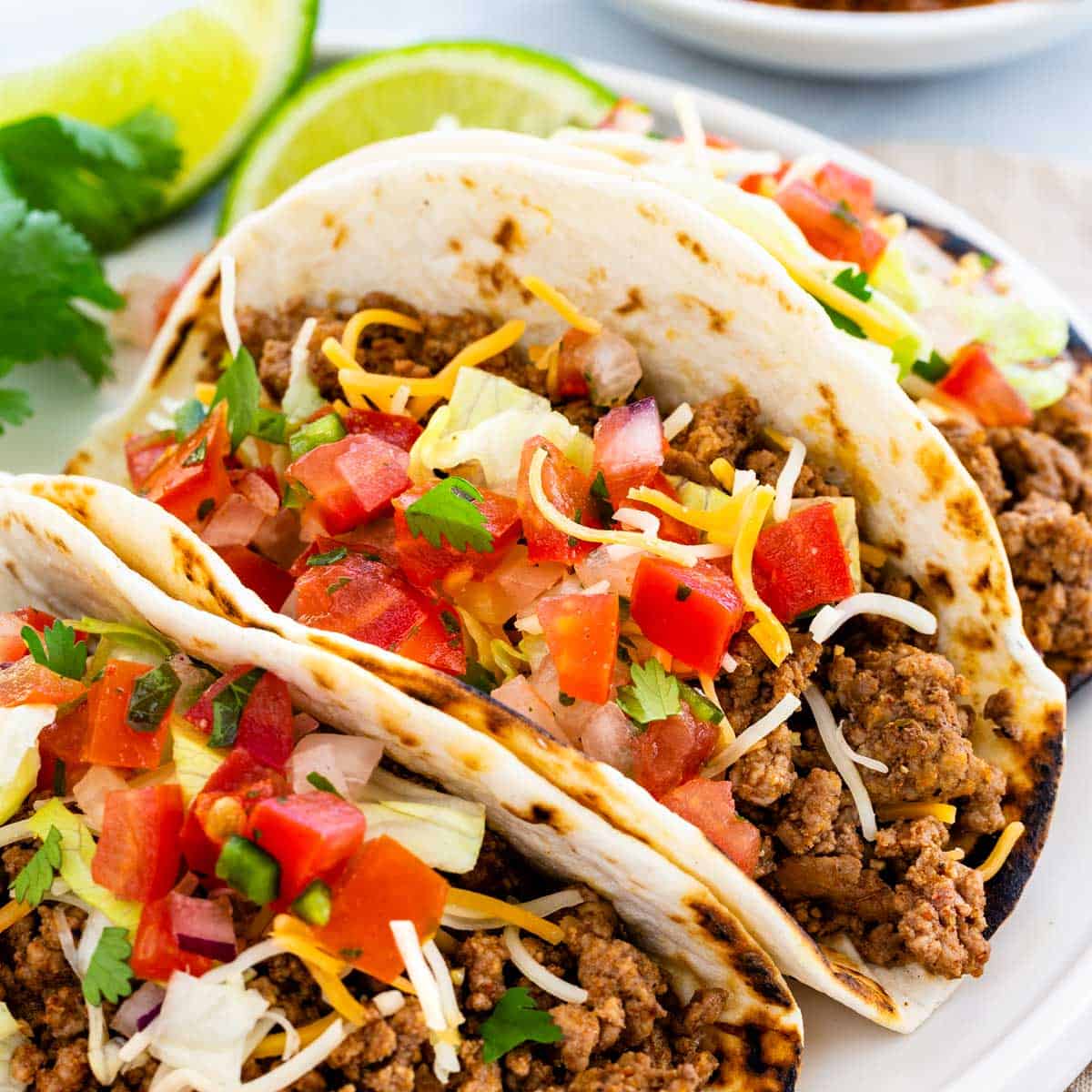 Three (3) Ground Beef Tacos