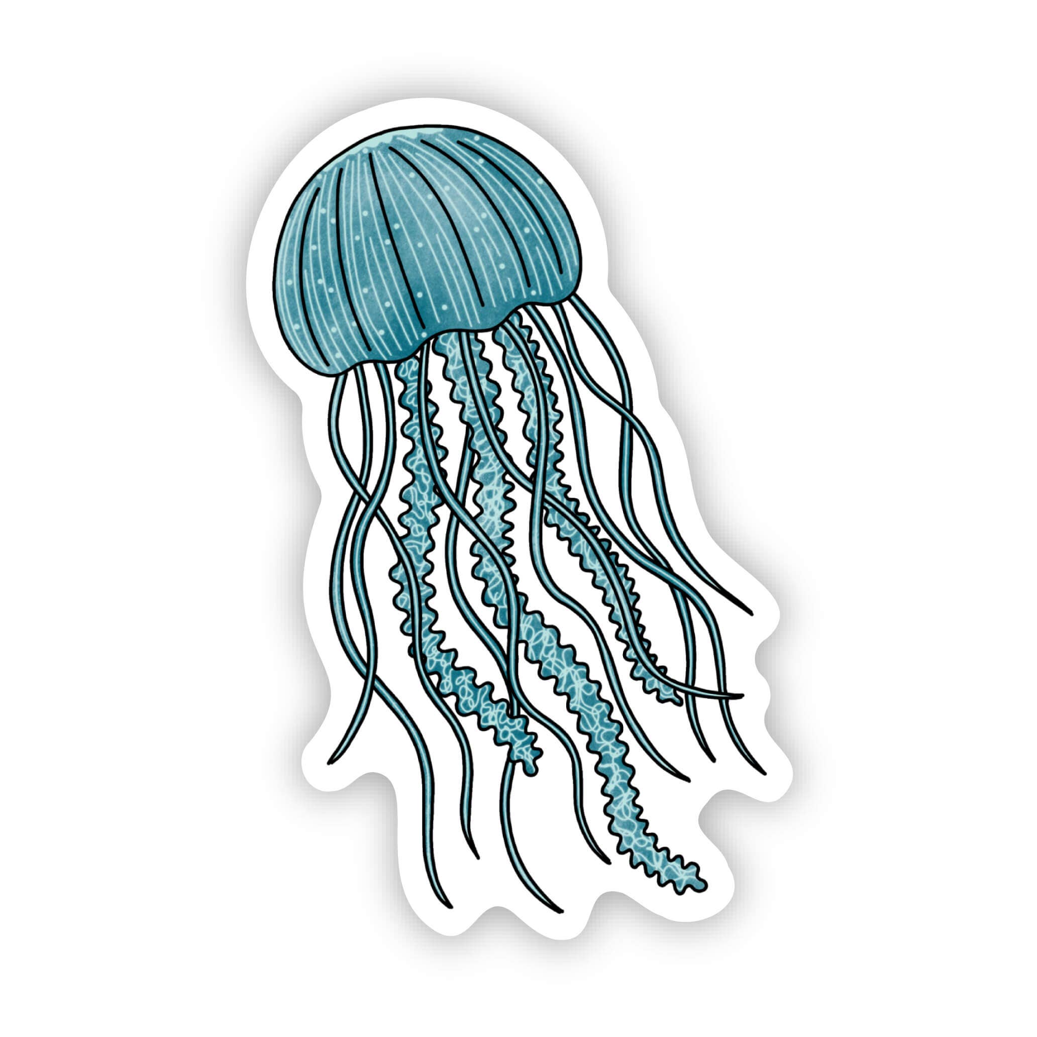 Teal Jellyfish Sticker