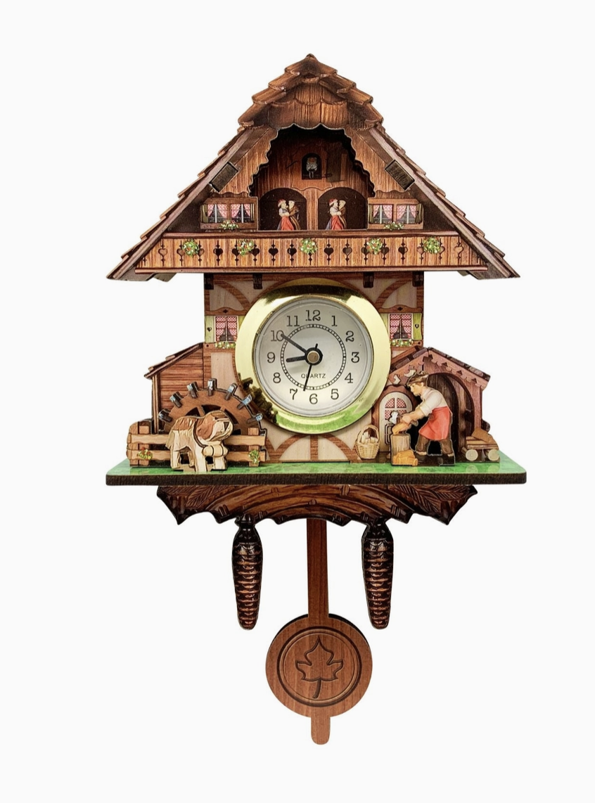 German Man & Dog Functioning Clock Kitchen Fridge Magnet