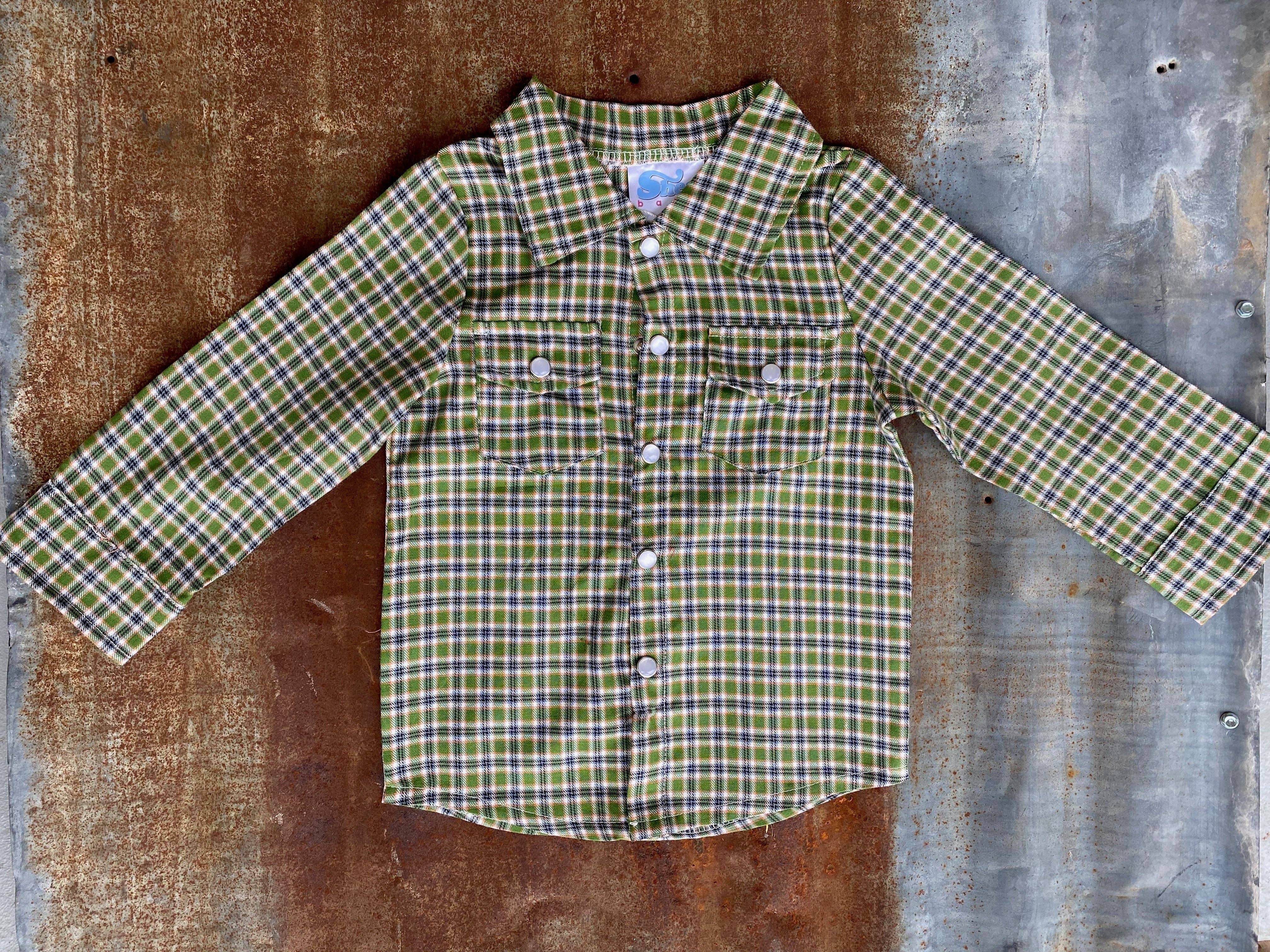 Green Plaid Pearl Snap L/S