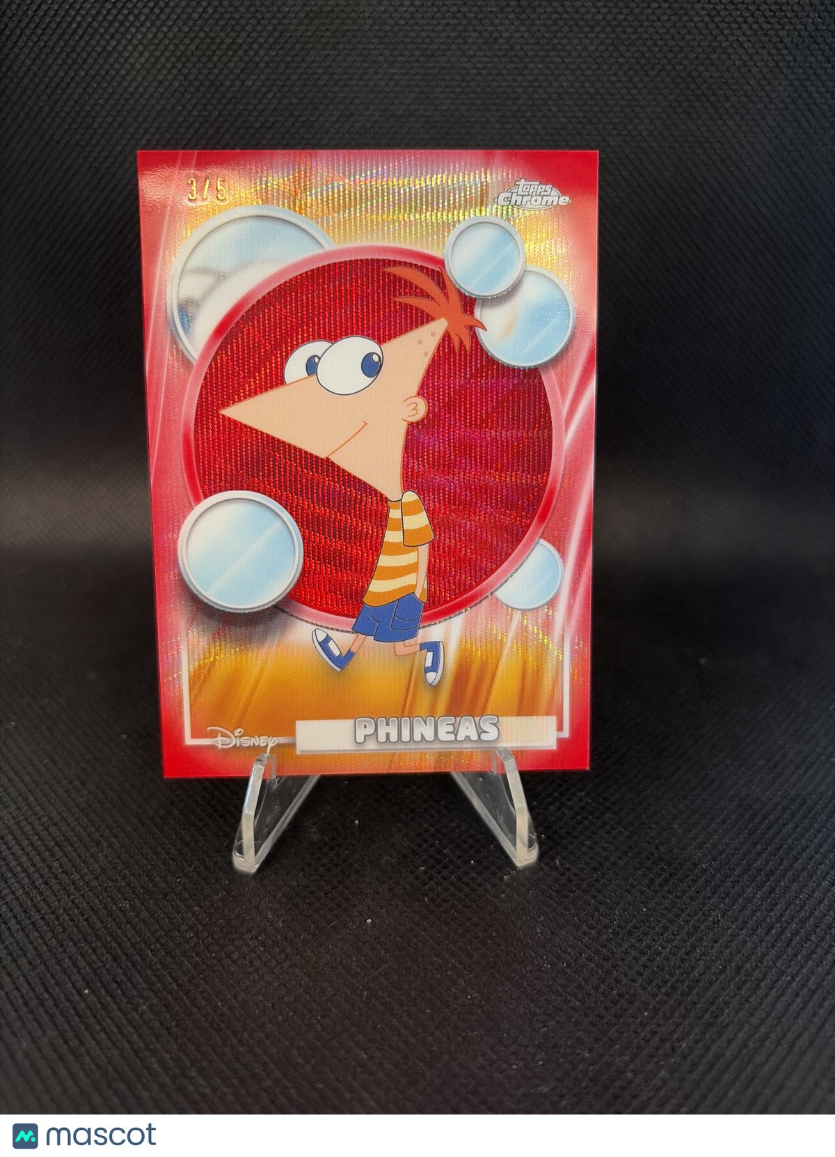 2026 Topps Chrome Disney Phineas Red Wave Refractor /5 #115