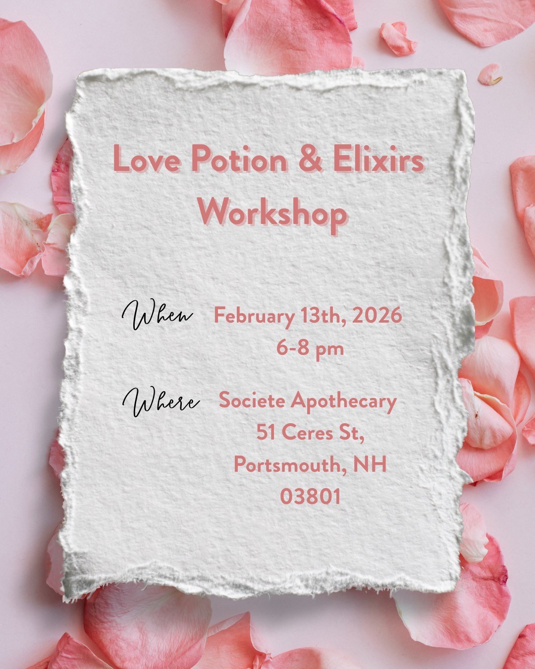Love Potion & Elixirs Class