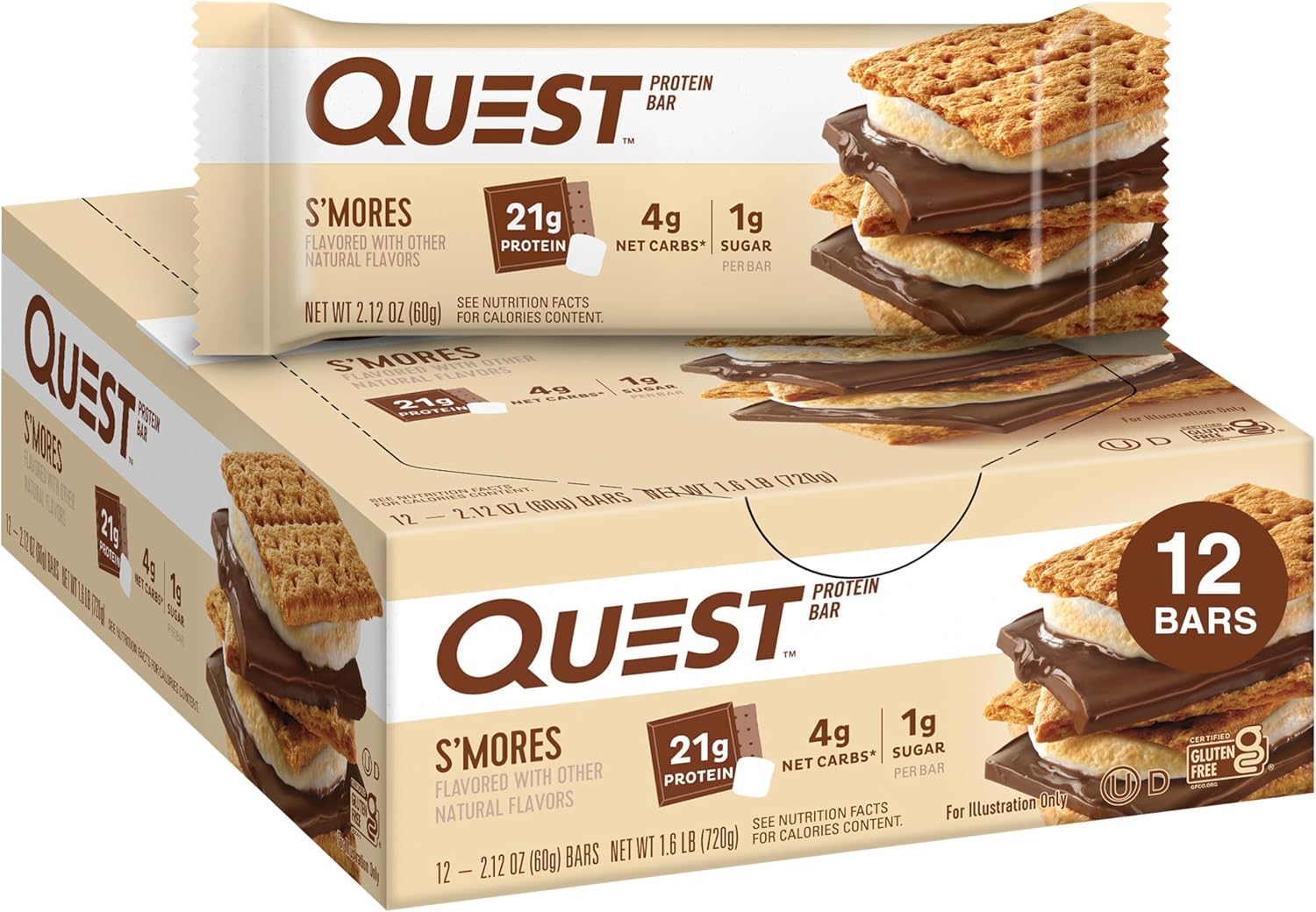 Quest Protein Bar S'Mores Smores 12 ct