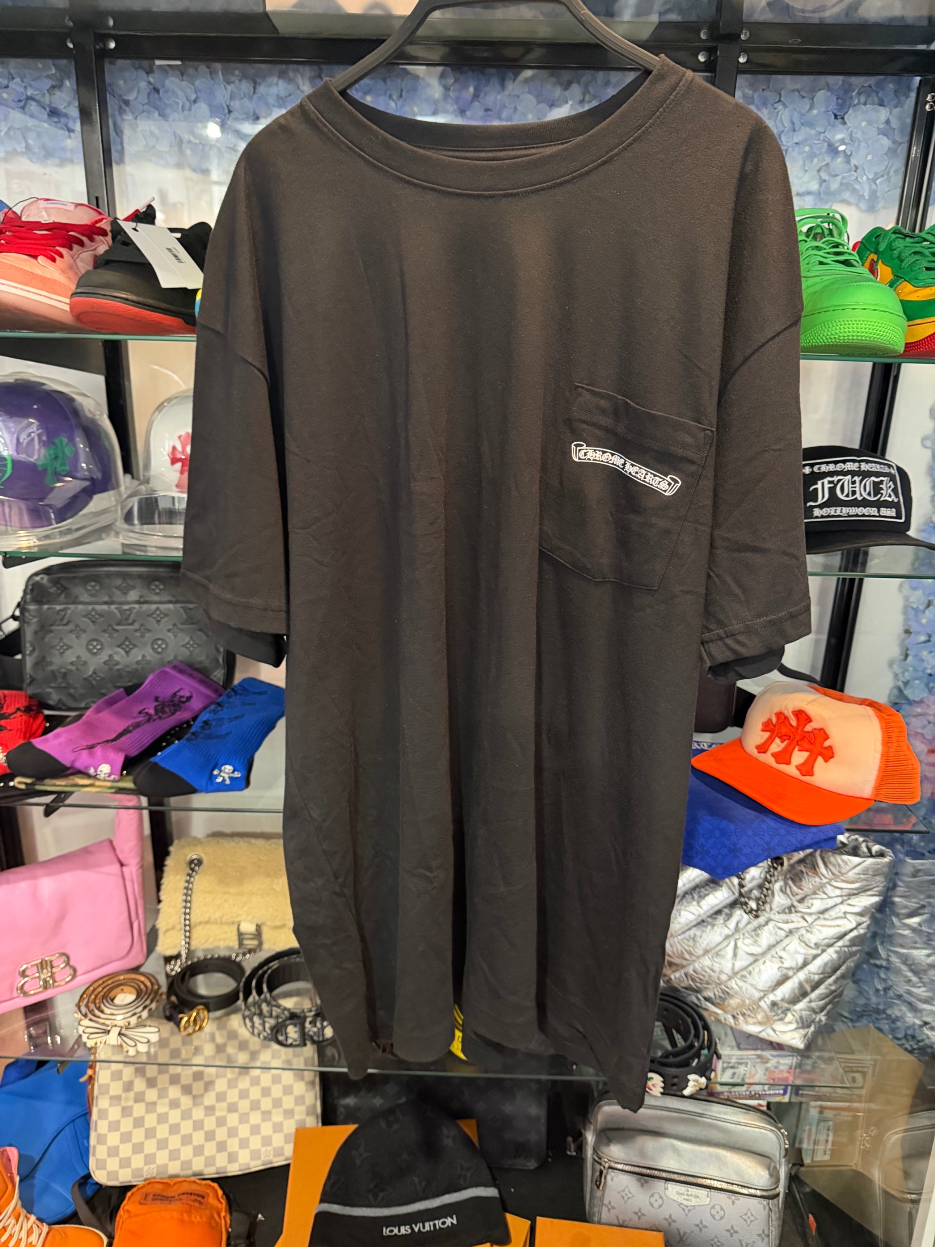 Chrome Hearts St. Barth Exclusive Cross Logo Short Sleeve Tee Shirt Black Baby Blue White. ( NEW)