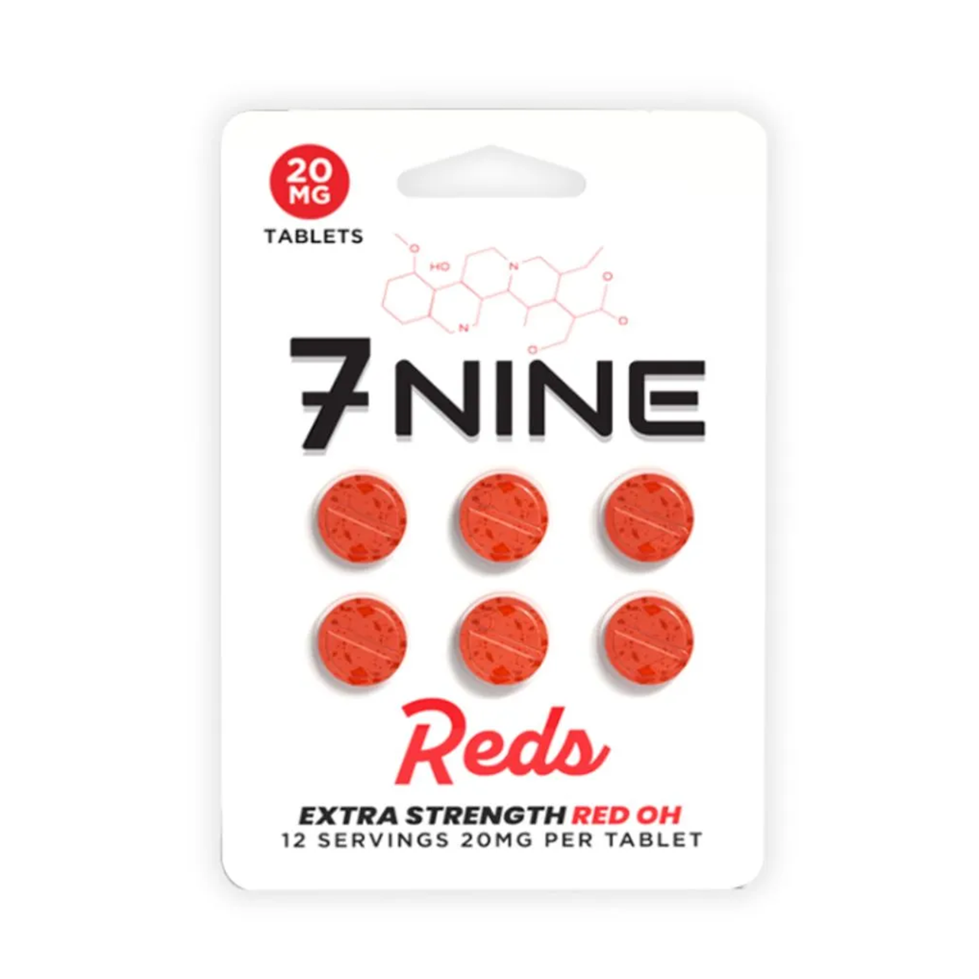 7 Nine Reds Extra Strength Red O 12 Servings 20mg Per Tablet