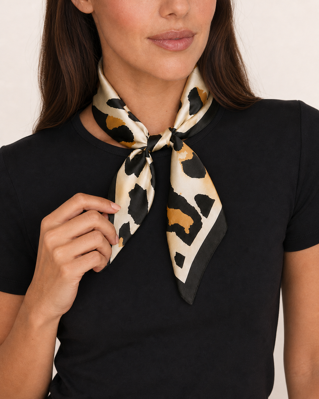 Leopard Print Satin Square Scarf Hair Wrap