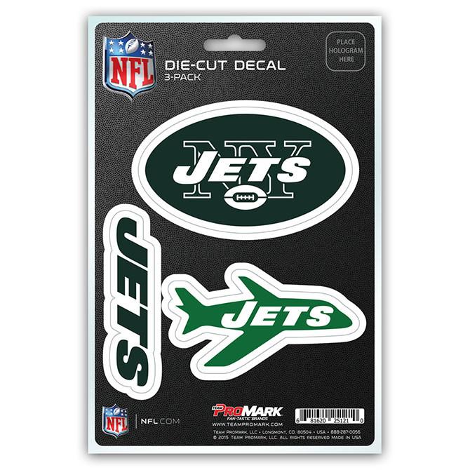 New York Jets Die Cut Team Decals 3pk