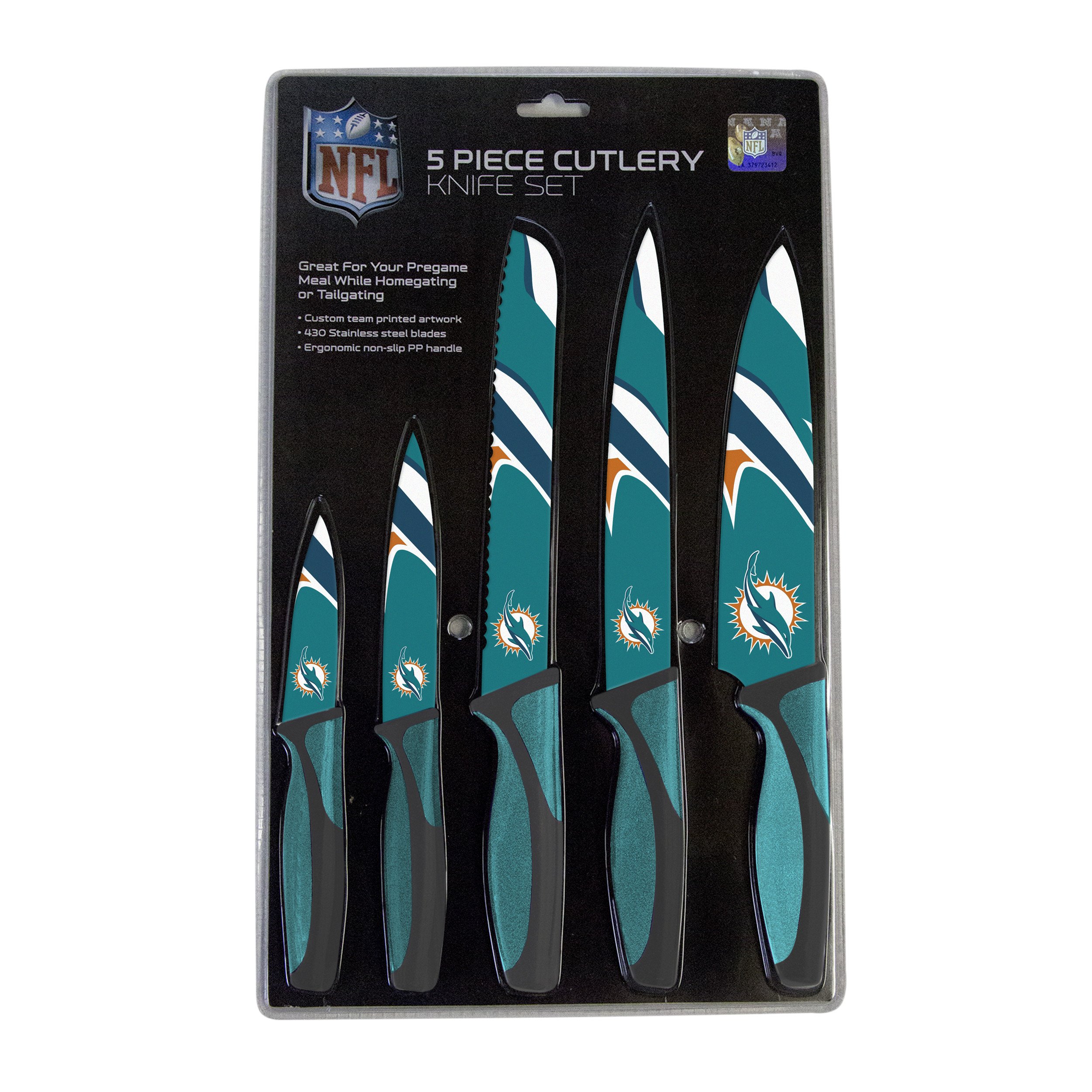 Miami Dolphins Kitchen Knife Set - 5 Pack