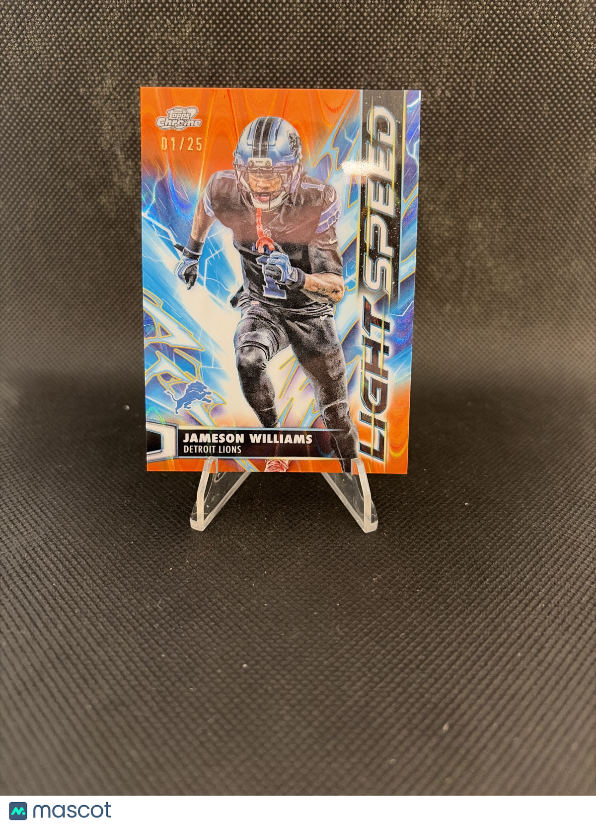 2025 Topps Chrome Light Speed Jameson Williams Orange Lava Refractor /25