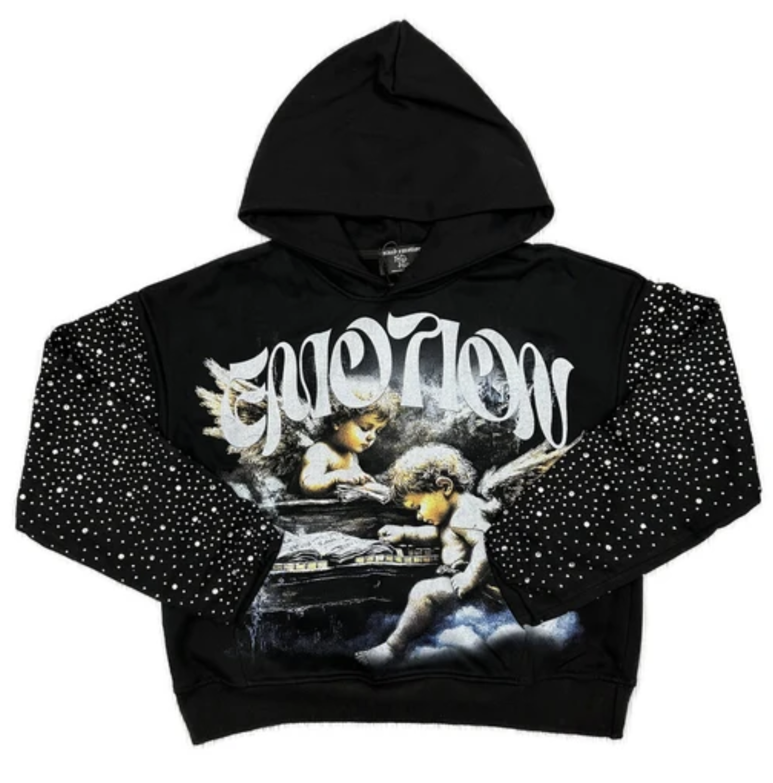 MIXED EMOTION FALLEN ANGELS RHINESTONE HOODIE