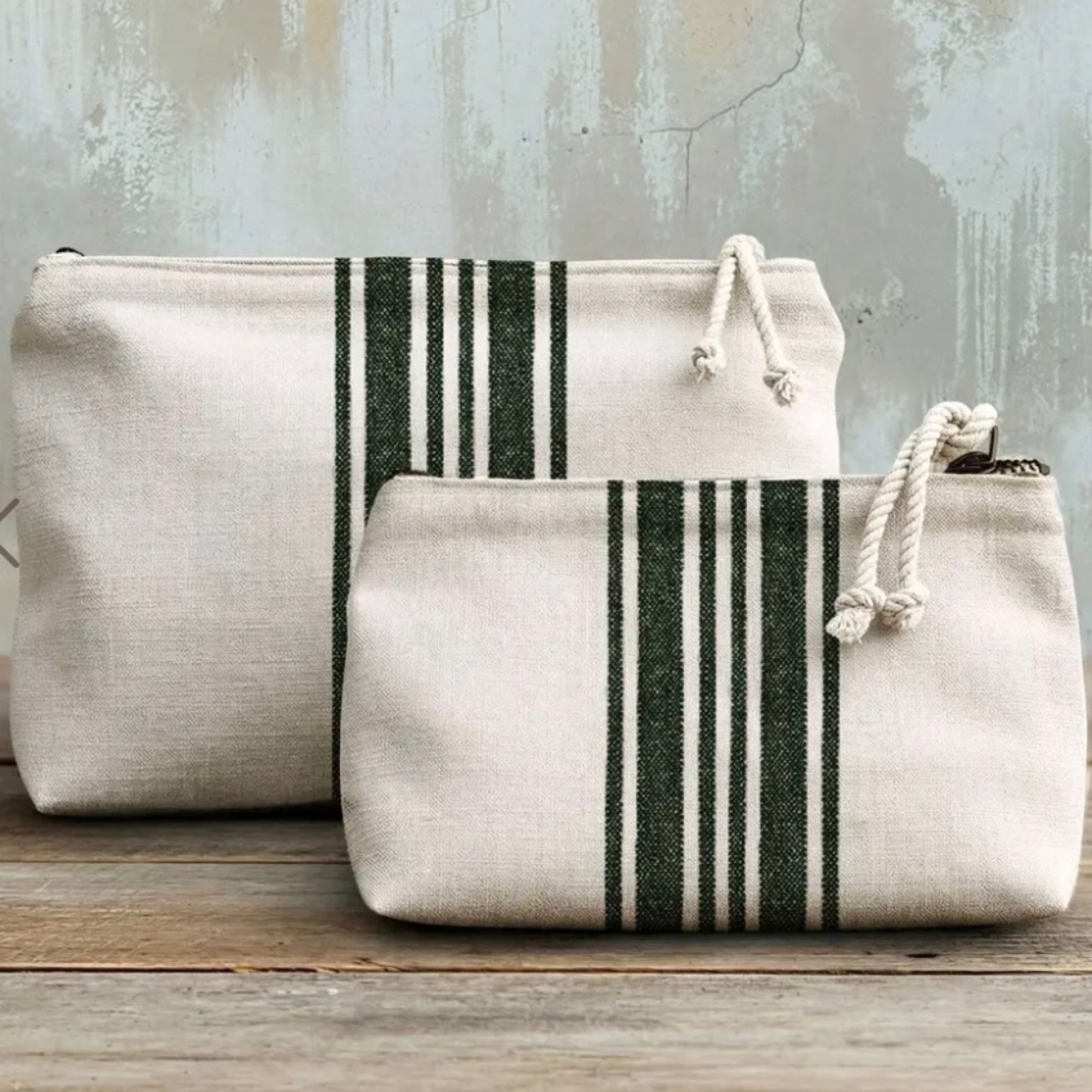 Grain Sack wash Bag small - Olive Oxford