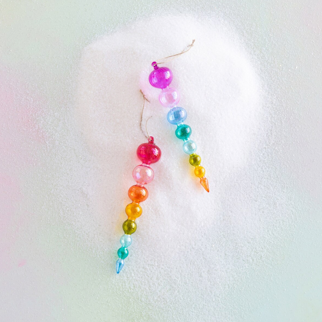 Glitterville Rainbow Finial Ornament