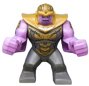 sh0576 Thanos - Large Figure, Dark Bluish Gray Outfit with Gold Armor, Pearl Gold Helmet