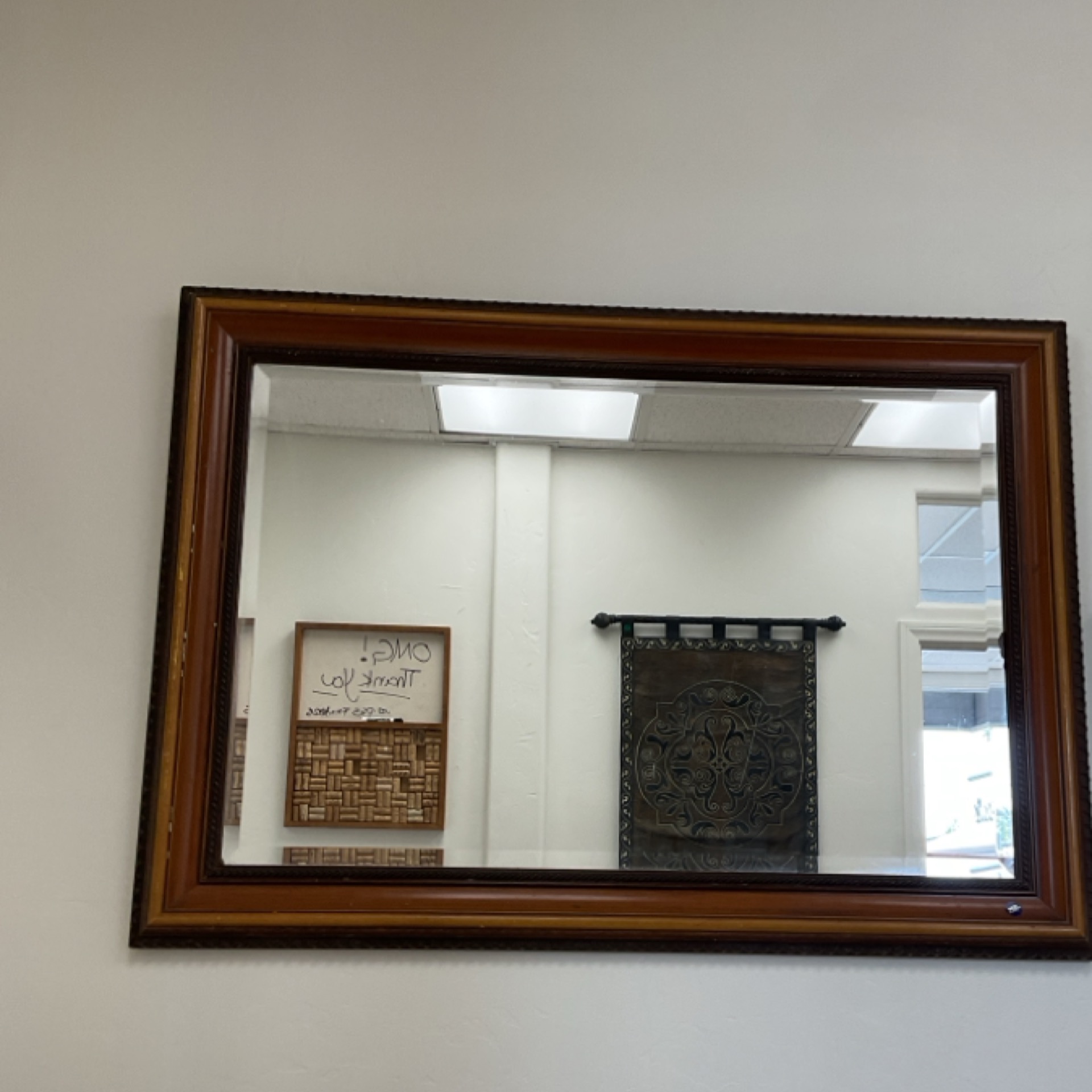 Large Mirror With Wooden Frae