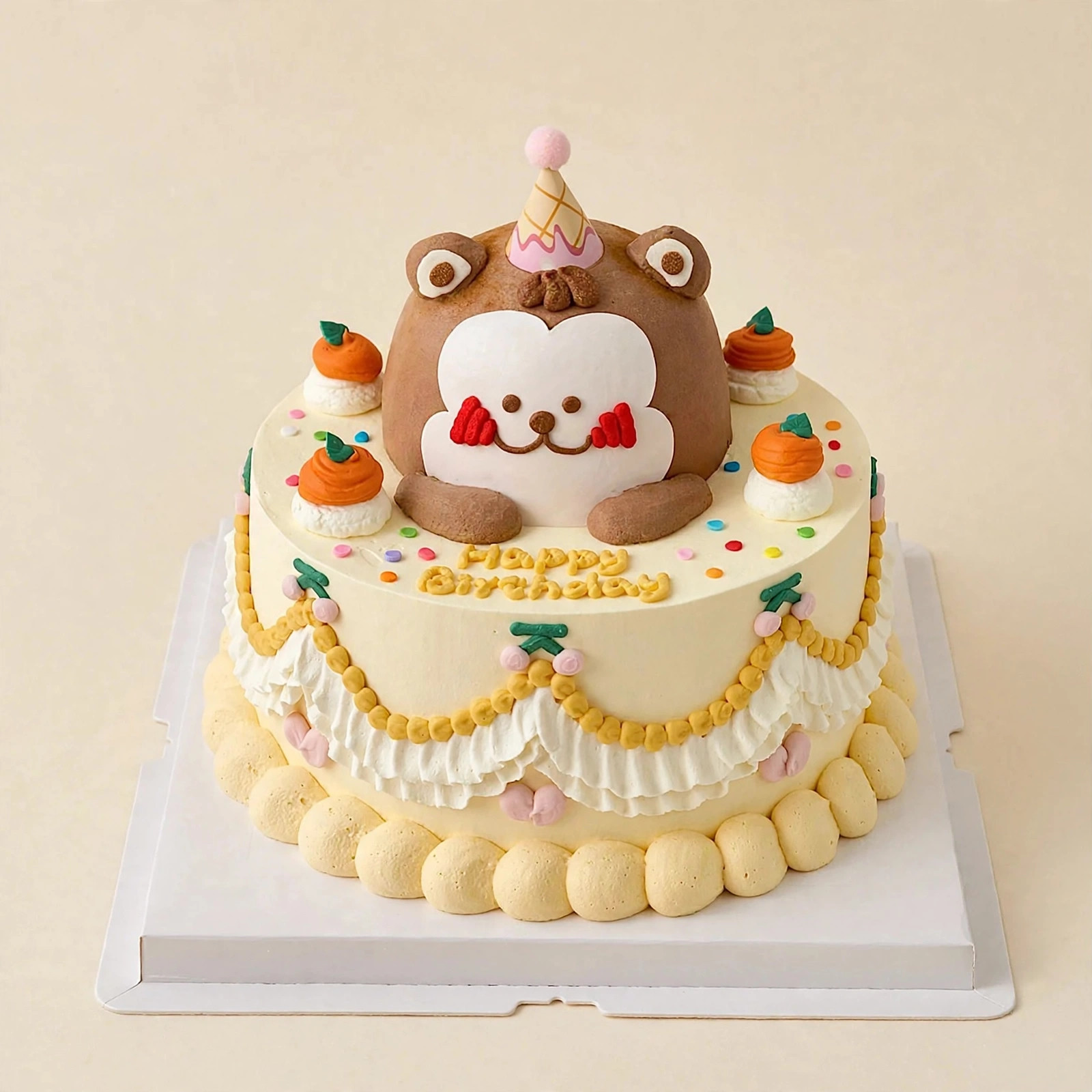 Vintage Monkey Pumpkin Cake — HoneyMe Bakery, Bellevue