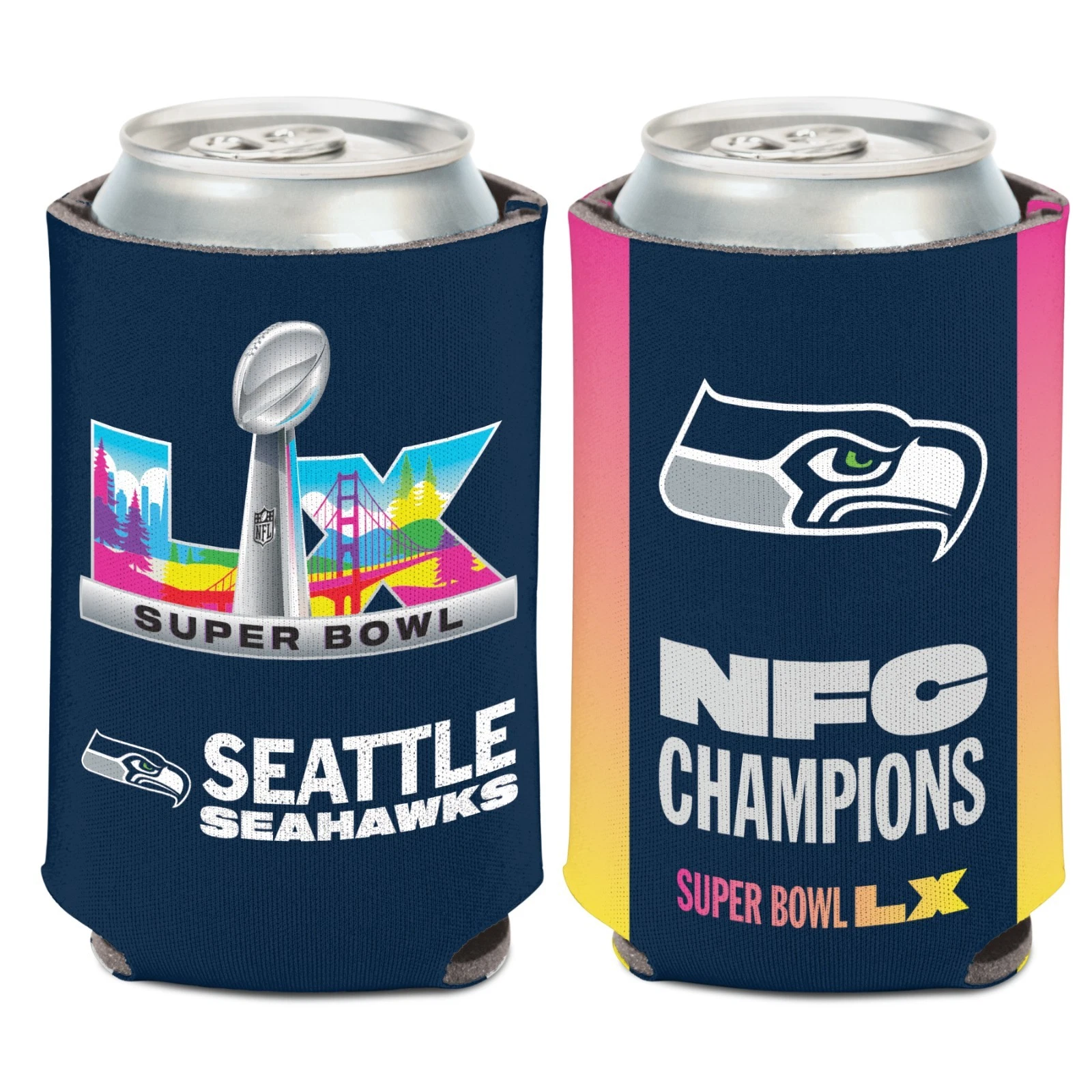 Seattle Seahawks Super Bowl LX Can Cooler