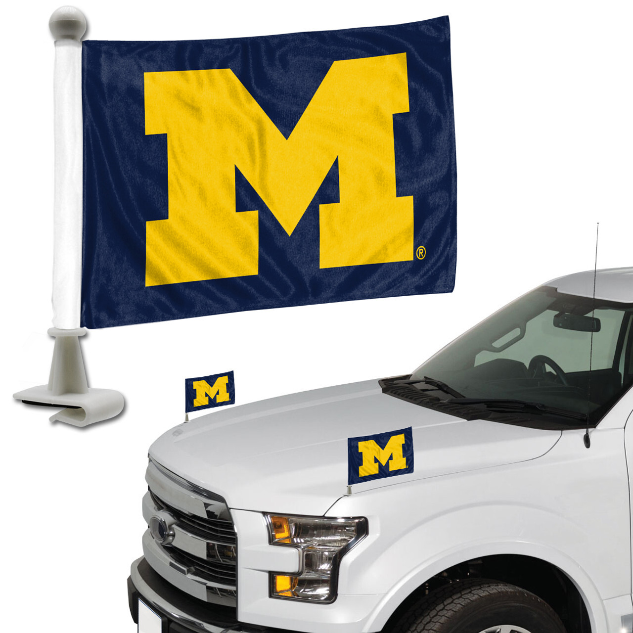 Michigan Wolverines Ambassador Car Flags Set