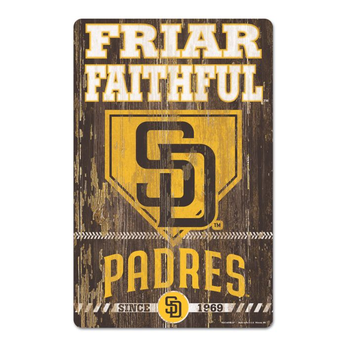 San Diego Padres Wood Slogan Sign 11x17"