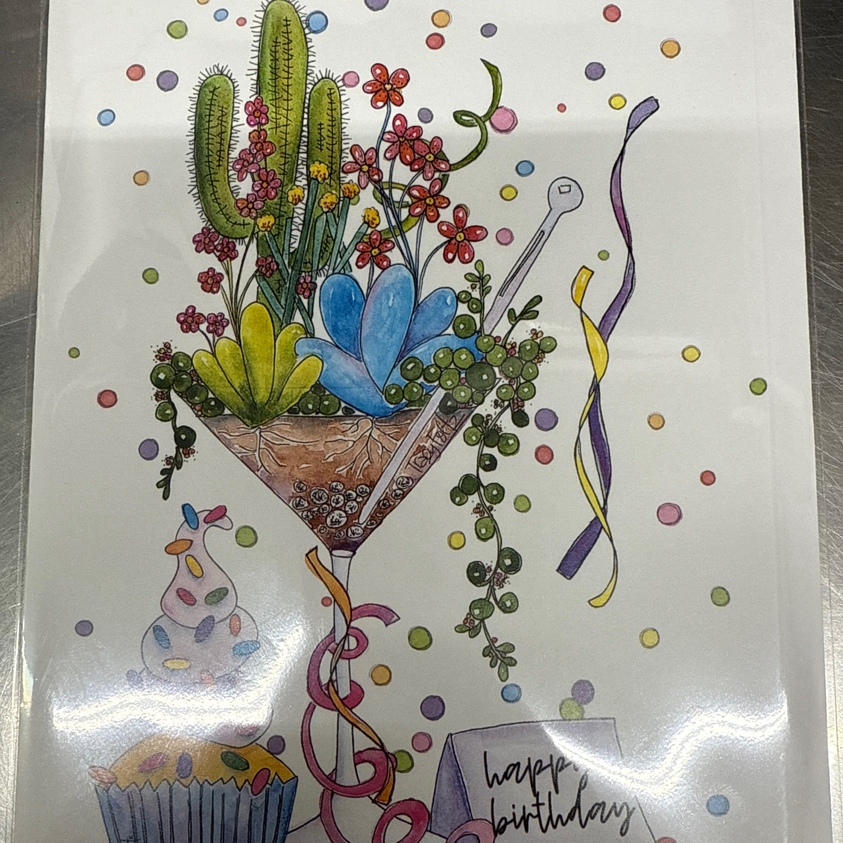 Bday Succulents Martini