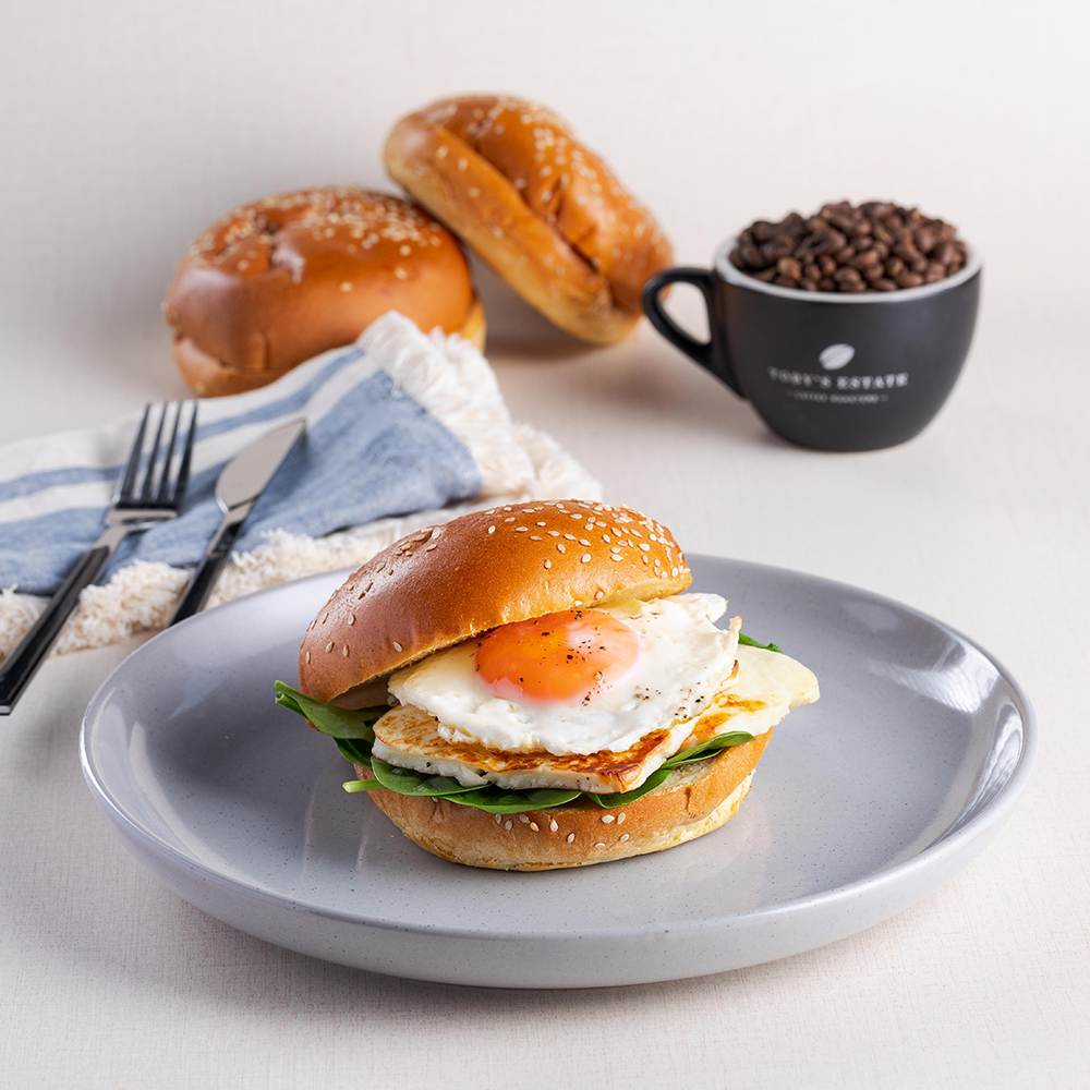 Halloumi And Egg Bagel